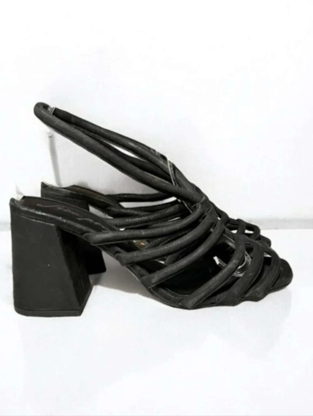 Free People Collette Cinched Heel Sandals Black Size 40